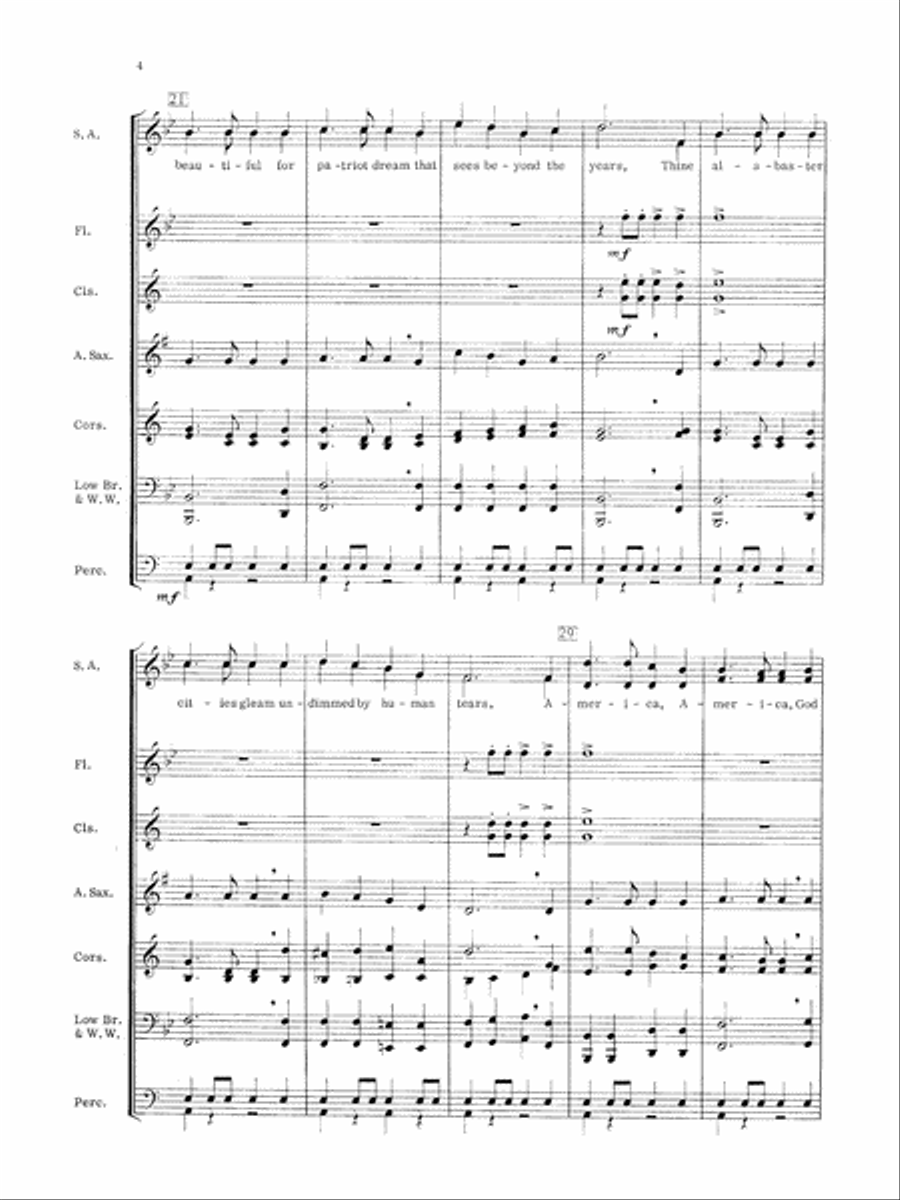 America, the Beautiful: Score Concert Band scores gallery preview page 4
