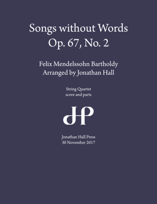 Mendelssohn: Songs without Words, Op 67 No 2