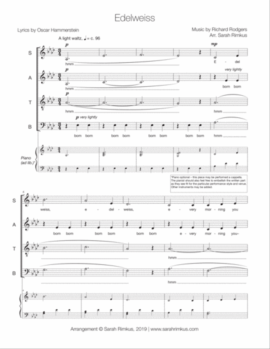 Edelweiss Edelweiss 4-Part scores gallery preview page 1
