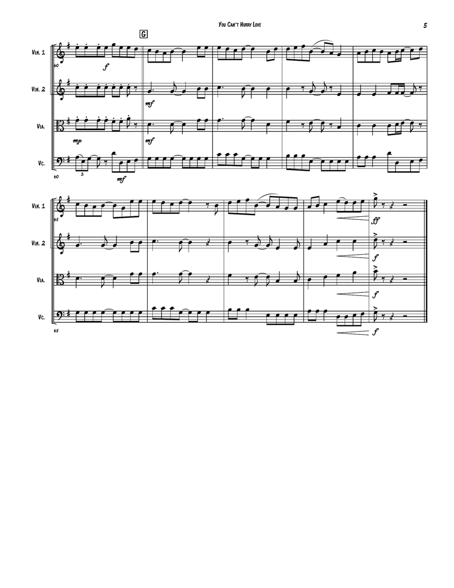 You Can't Hurry Love You Can't Hurry Love String Quartet scores gallery preview page 5