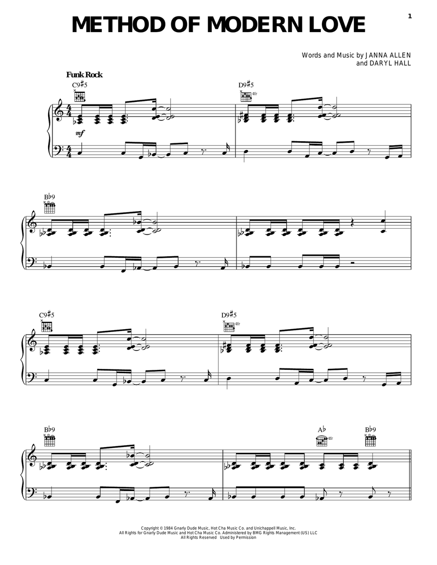 Method Of Modern Love Piano, Vocal, Guitar scores gallery preview page 1