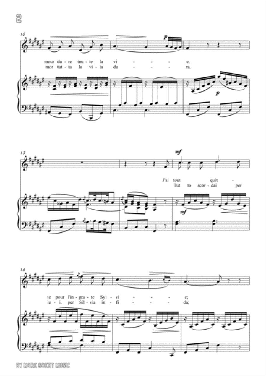Giovanni-Piacer d'amor in F sharp Major,for Voice and Piano Voice Solo scores gallery preview page 4