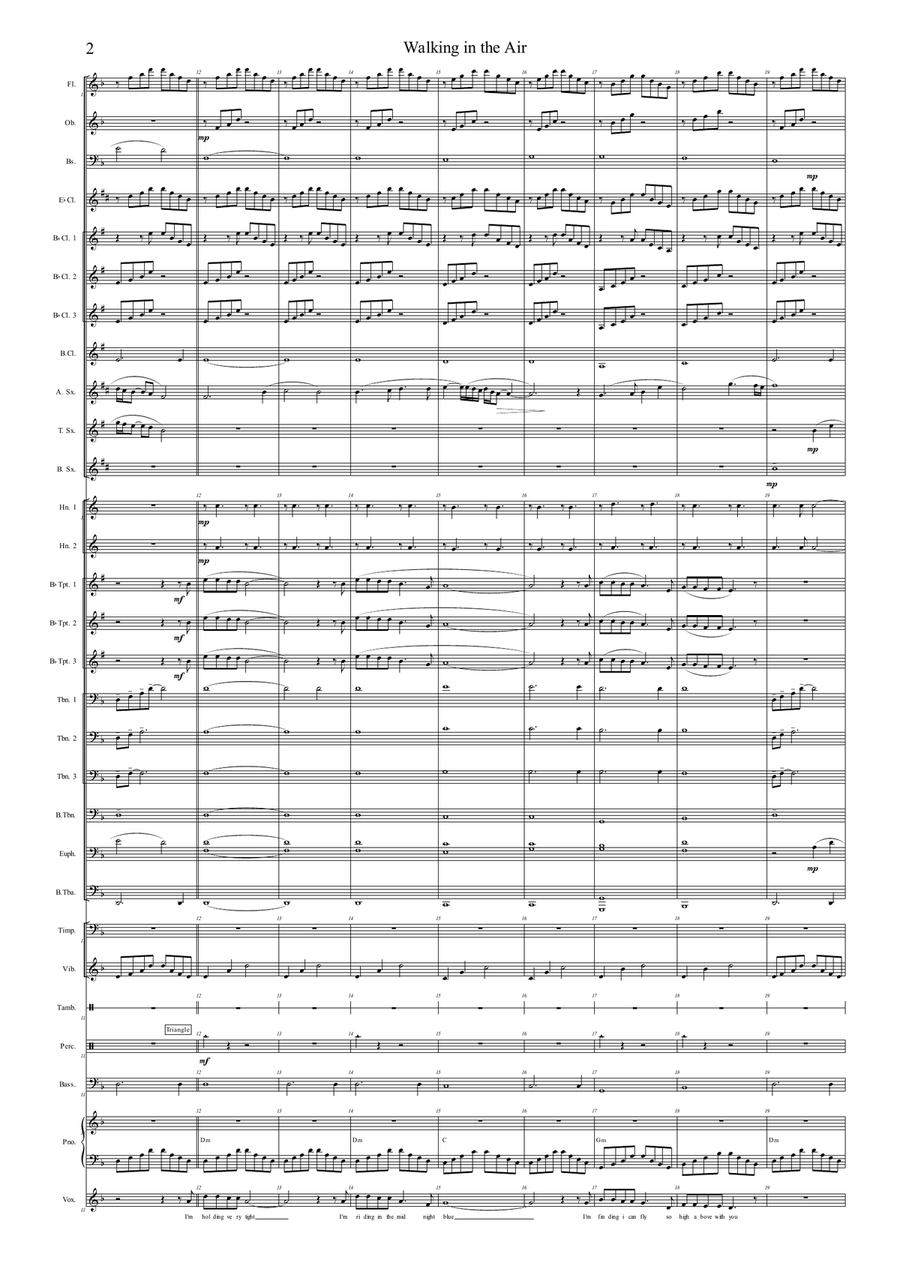 Walking In The Air Concert Band scores gallery preview page 2