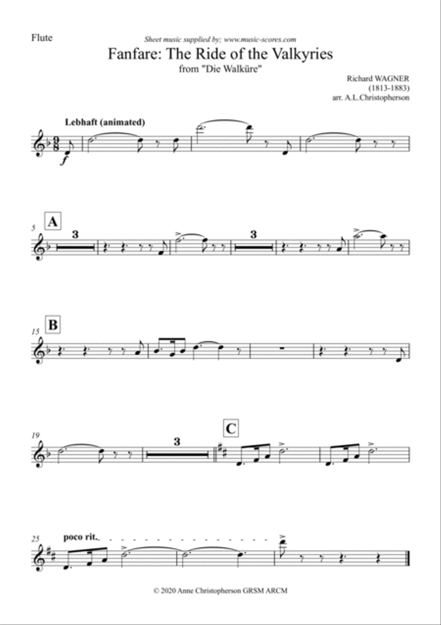 The ride of the Valkyries: Fanfare - Wind Quartet Woodwind Quartet scores gallery preview page 4