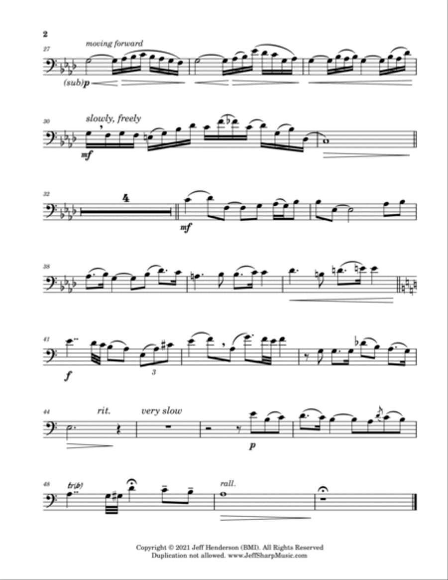 Romance for Trombone Piano scores gallery preview page 3
