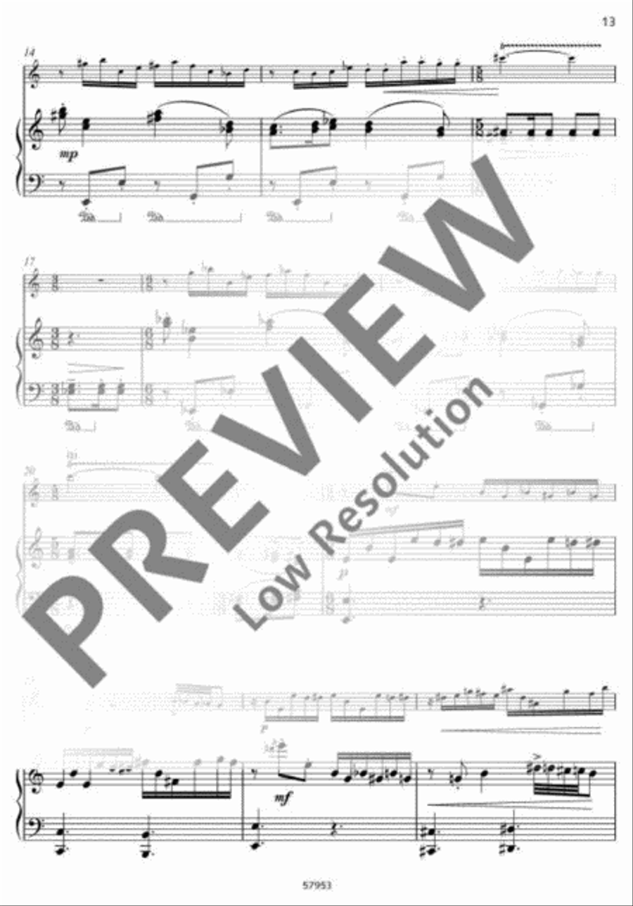Trois pièces pittoresques Flute Solo scores gallery preview page 14
