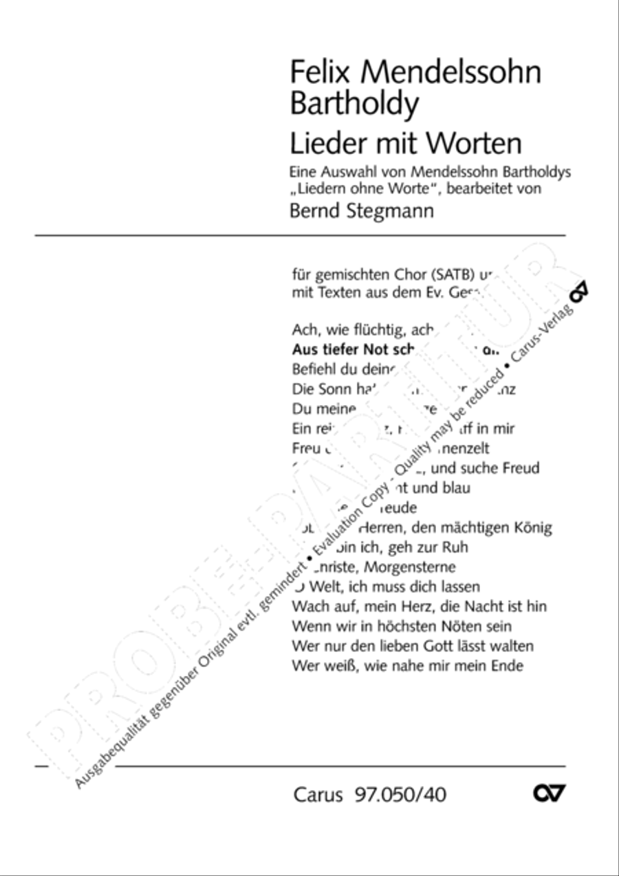 In deepest need I cry to you (Aus tiefer Not schrei ich zu dir)