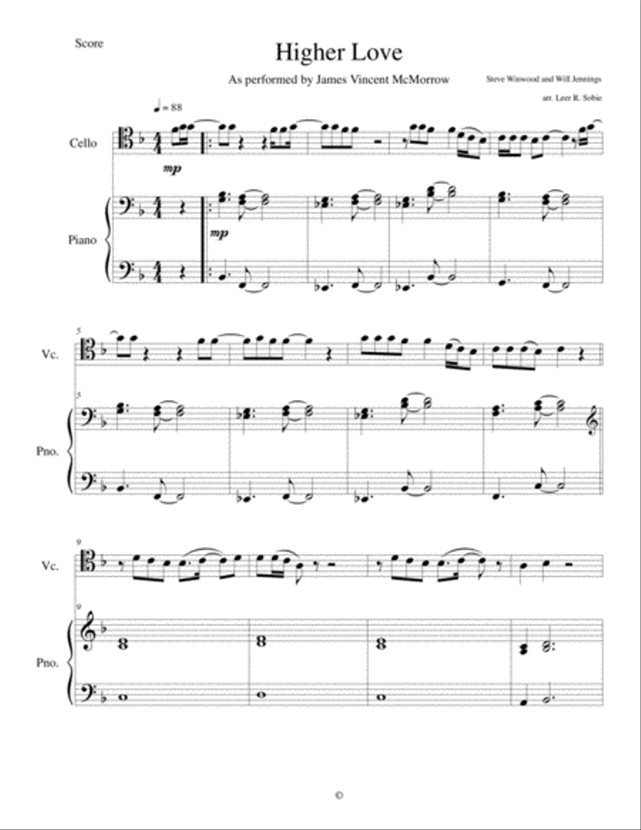 Higher Love String Duet scores gallery preview page 1
