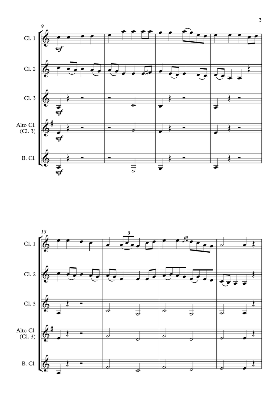 Nancy Mulligan Clarinet Quartet scores gallery preview page 3