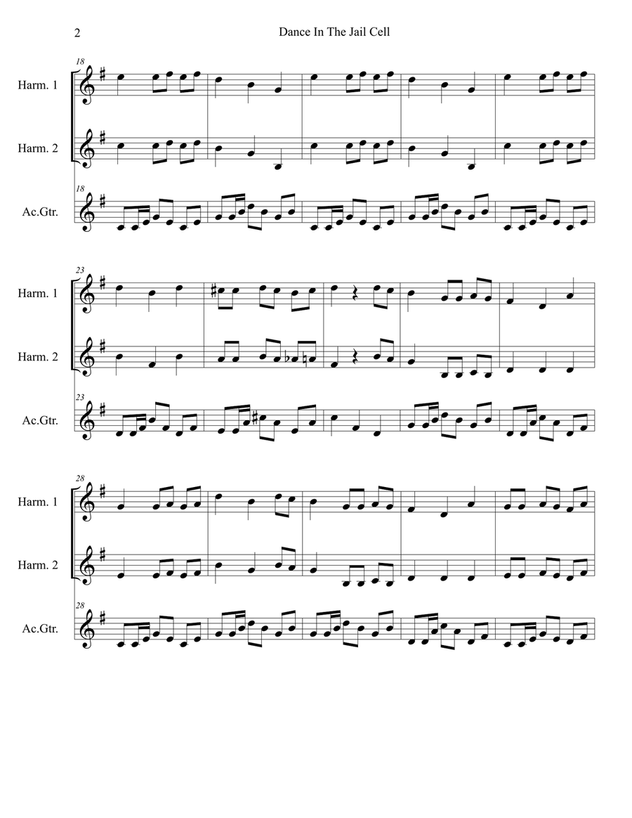 Dance In The Jail Cell Guitar scores gallery preview page 3
