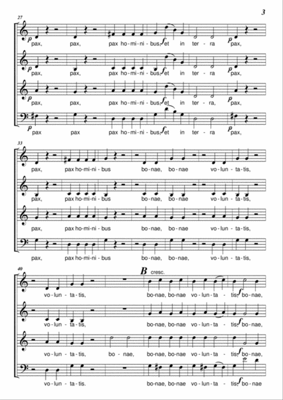 Gloria (Mozart) 4-Part scores gallery preview page 3
