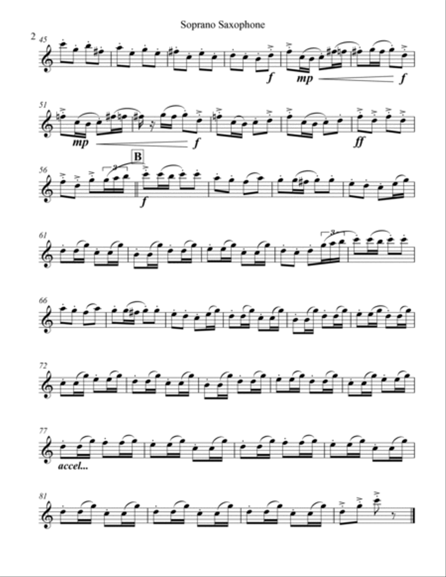 The Nutcracker Suite - 4. Russian Dance, Trépak (for Saxophone Quartet SATB) Saxophone Quartet scores gallery preview page 6