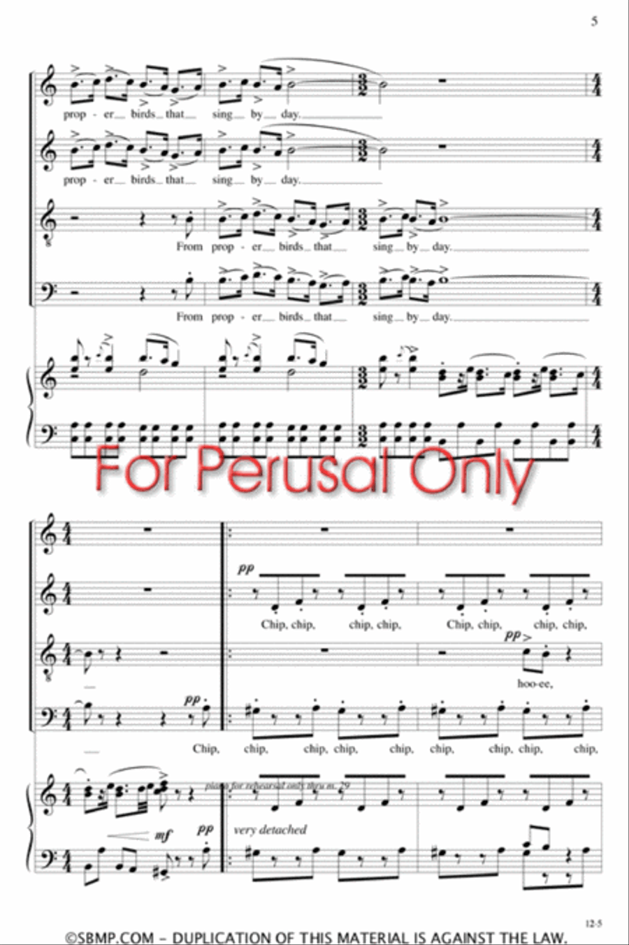 I Know A Bird - SATB Octavo 4-Part scores gallery preview page 4