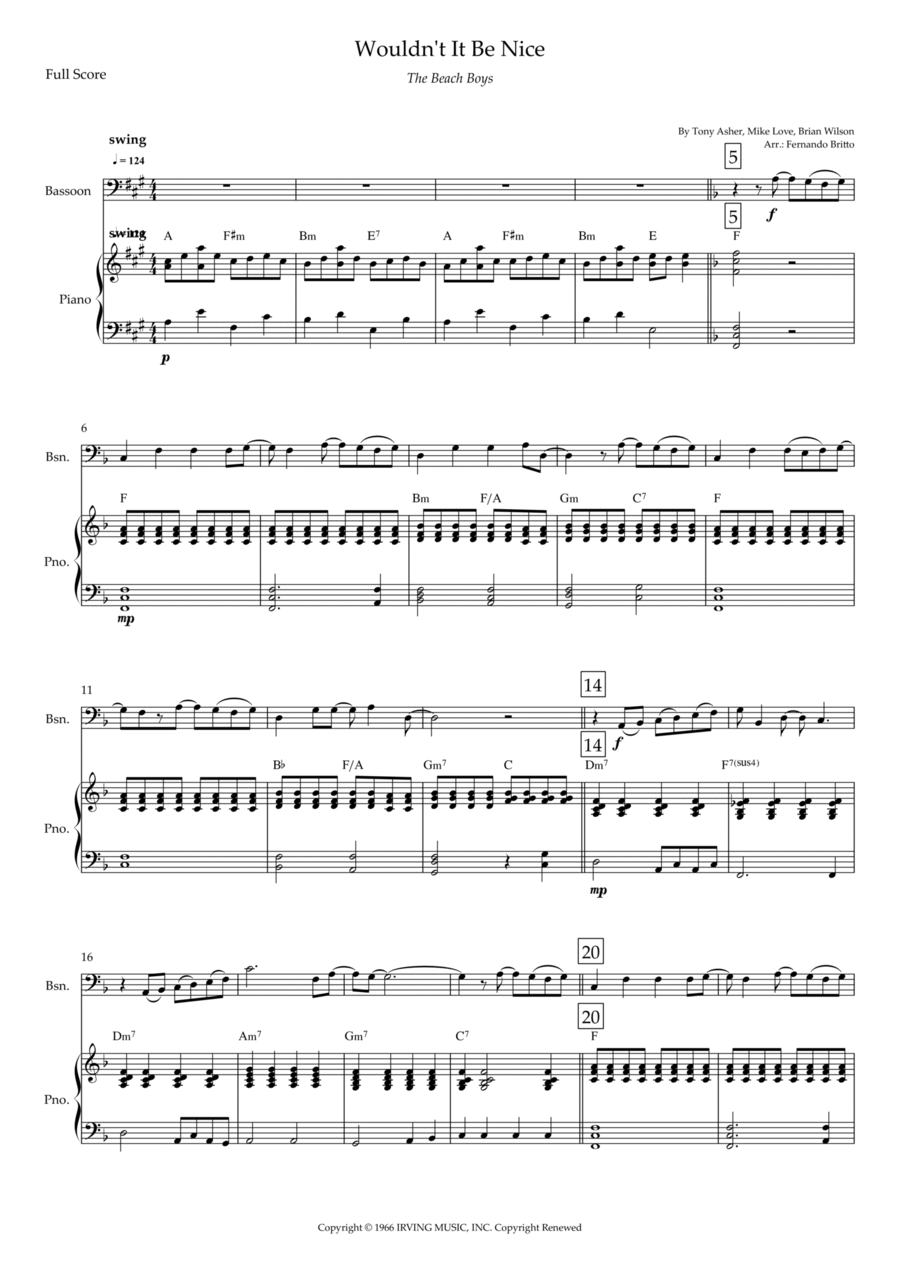 Wouldn't It Be Nice Small Ensemble scores gallery preview page 1