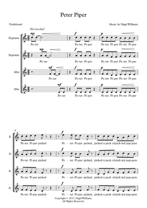 Peter Piper, for SSAA choir