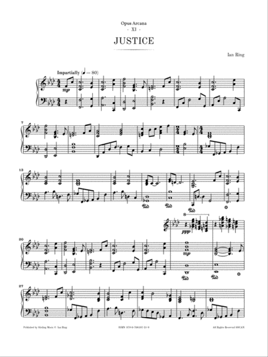 Ian Ring - Opus Arcana - 11 - Justice Piano Solo scores gallery preview page 3
