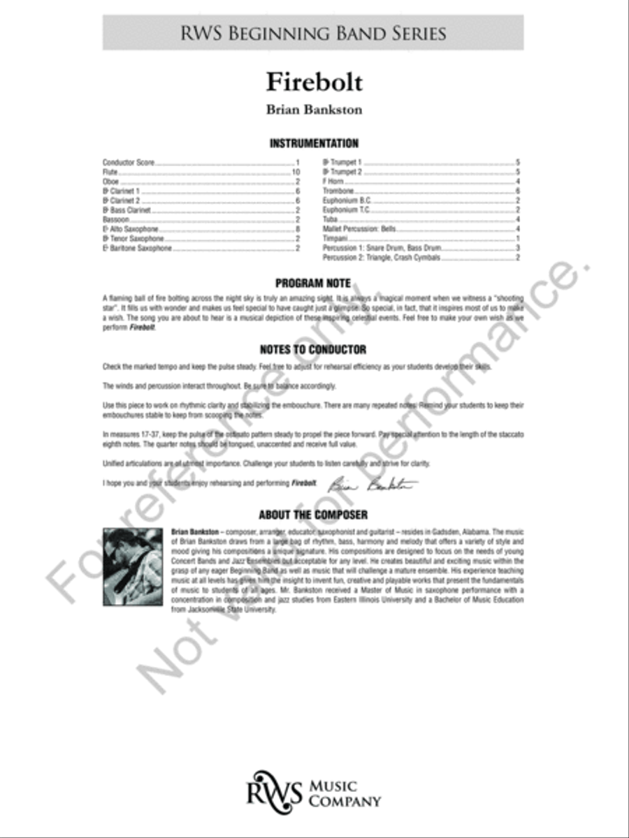 Firebolt Concert Band scores gallery preview page 3