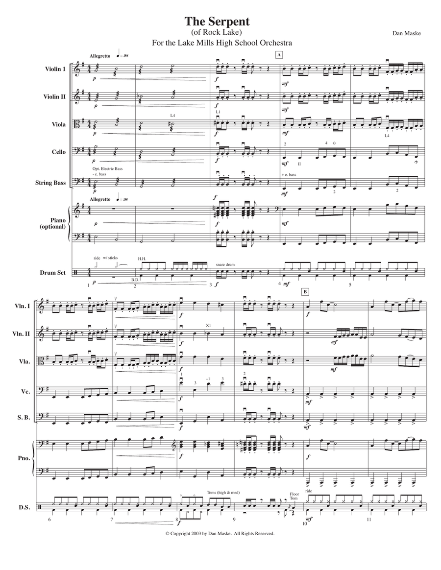 The Serpent (of Rock Lake) String Orchestra scores gallery preview page 1