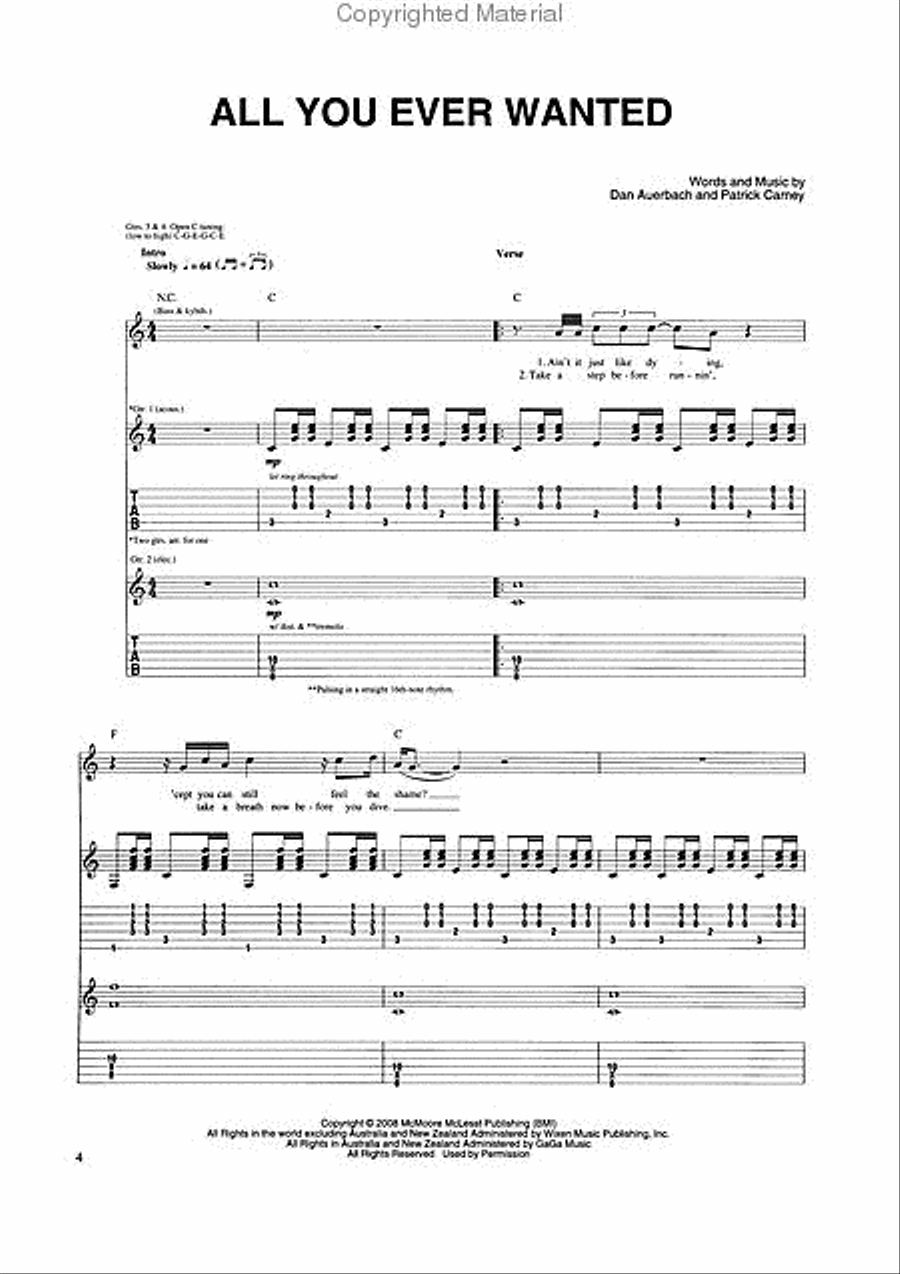 The Black Keys - Attack & Release Electric Guitar scores gallery preview page 2