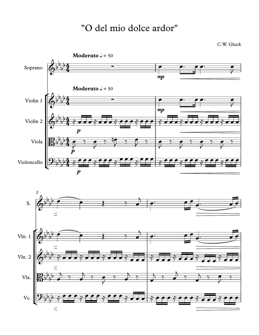 O del mio dolce ardor Chamber Orchestra scores gallery preview page 1