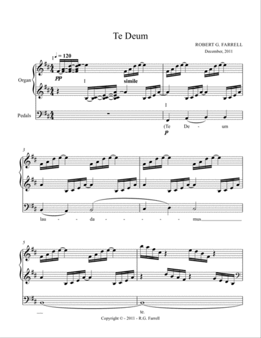Te Deum Organ Solo scores gallery preview page 1