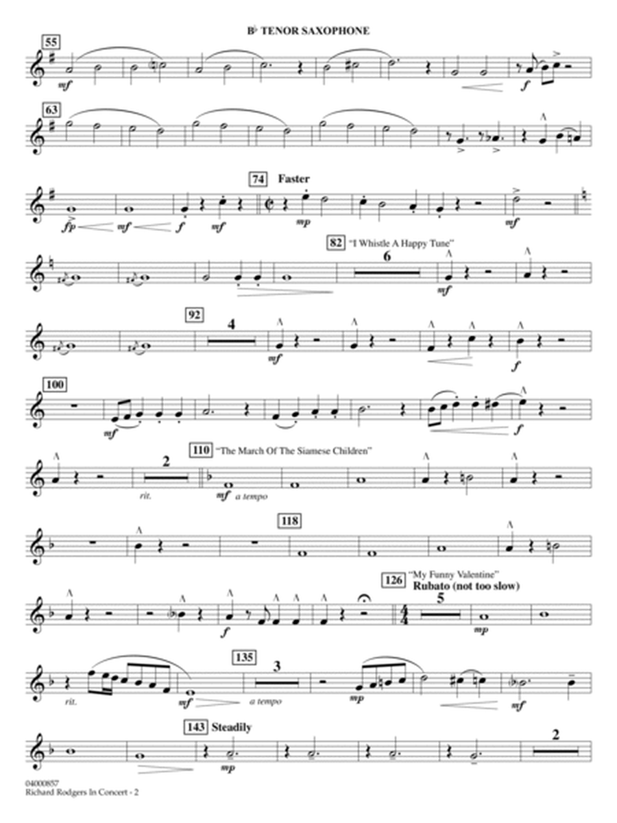 Richard Rodgers in Concert (Medley) (arr. Mac Huff, Paul Murtha) - Bb Tenor Saxophone
