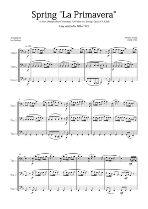 "Spring" (La Primavera) by Vivaldi - Easy version for TUBA TRIO