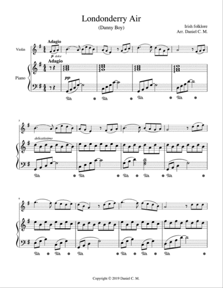 Danny Boy for violin and piano Violin Solo scores gallery preview page 2