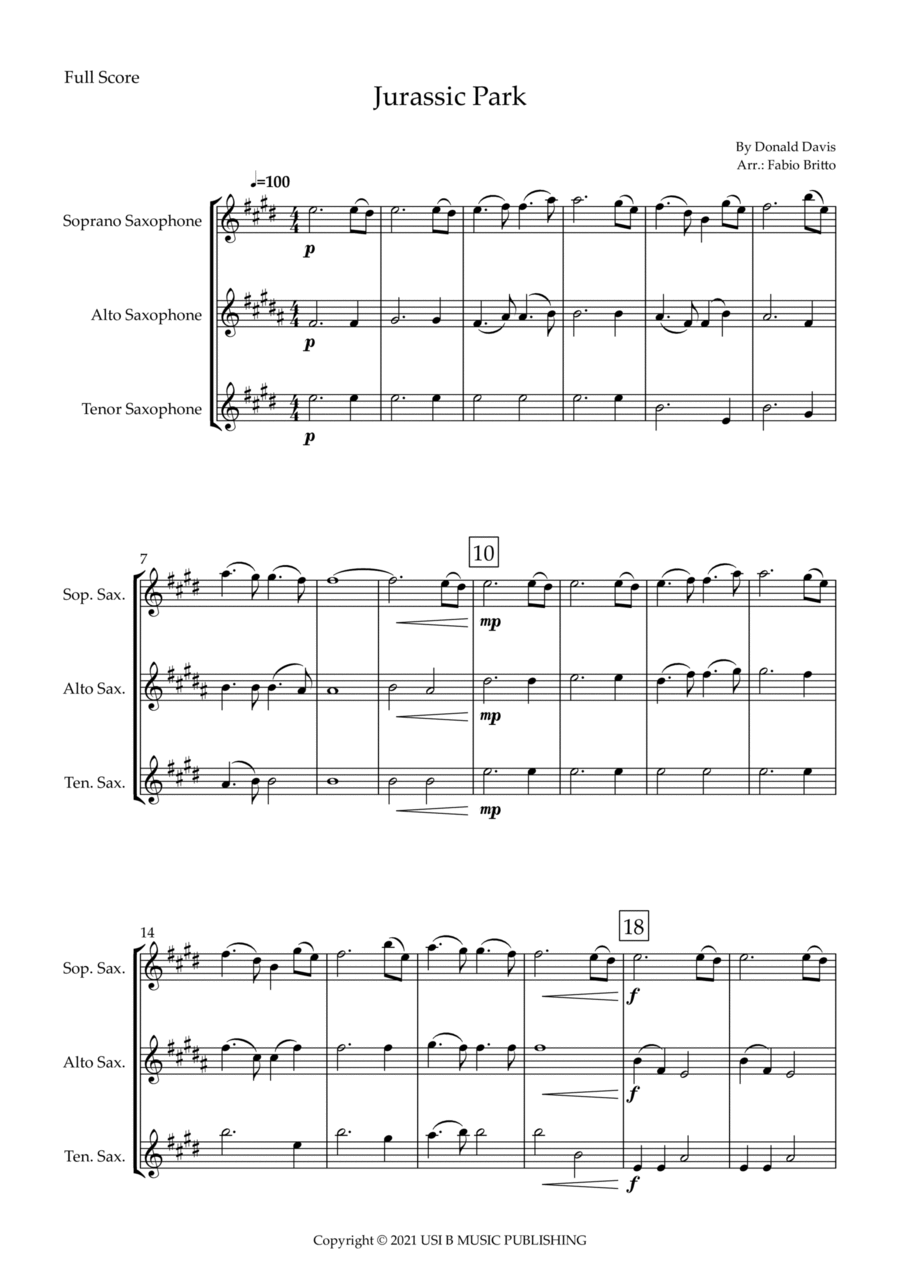 Jurassic Park Iii Woodwind Trio scores gallery preview page 1