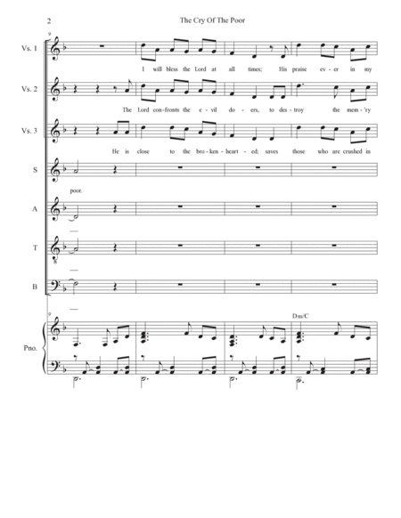 The Cry Of The Poor (Psalm 34) (Vocal Quartet - (SATB) image number null