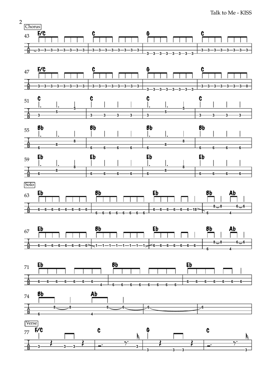 Talk To Me Talk To Me Guitar Tablature scores gallery preview page 2