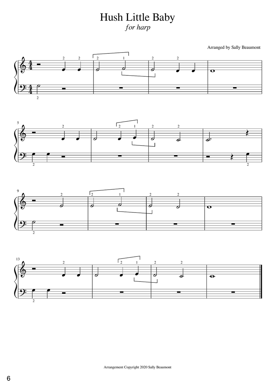 Children's Songs for Harp Book 1 - 13 easy songs for Kids Celtic Harp scores gallery preview page 6