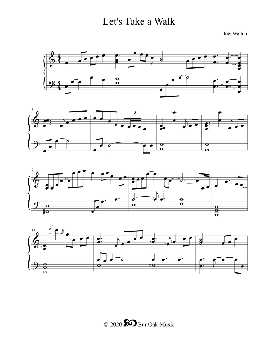 Let's Take a Walk Piano Solo scores gallery preview page 1