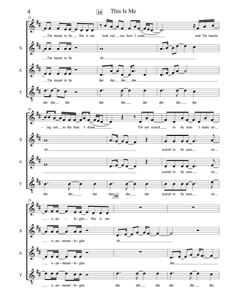 This Is Me 3-Part scores gallery preview page 4