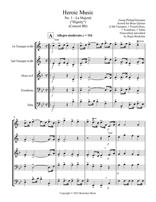 Heroic Music - No. 1. La Majeste (Bb) (Brass Quintet - 2 Trp, 1 Hrn, 1 Trb, 1 Tuba)