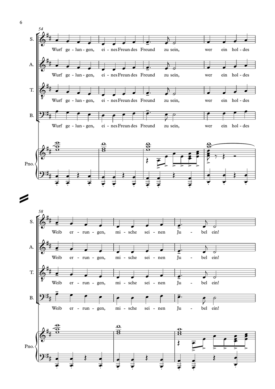 Ode To Joy (arr. Paul Mealor) 4-Part scores gallery preview page 6