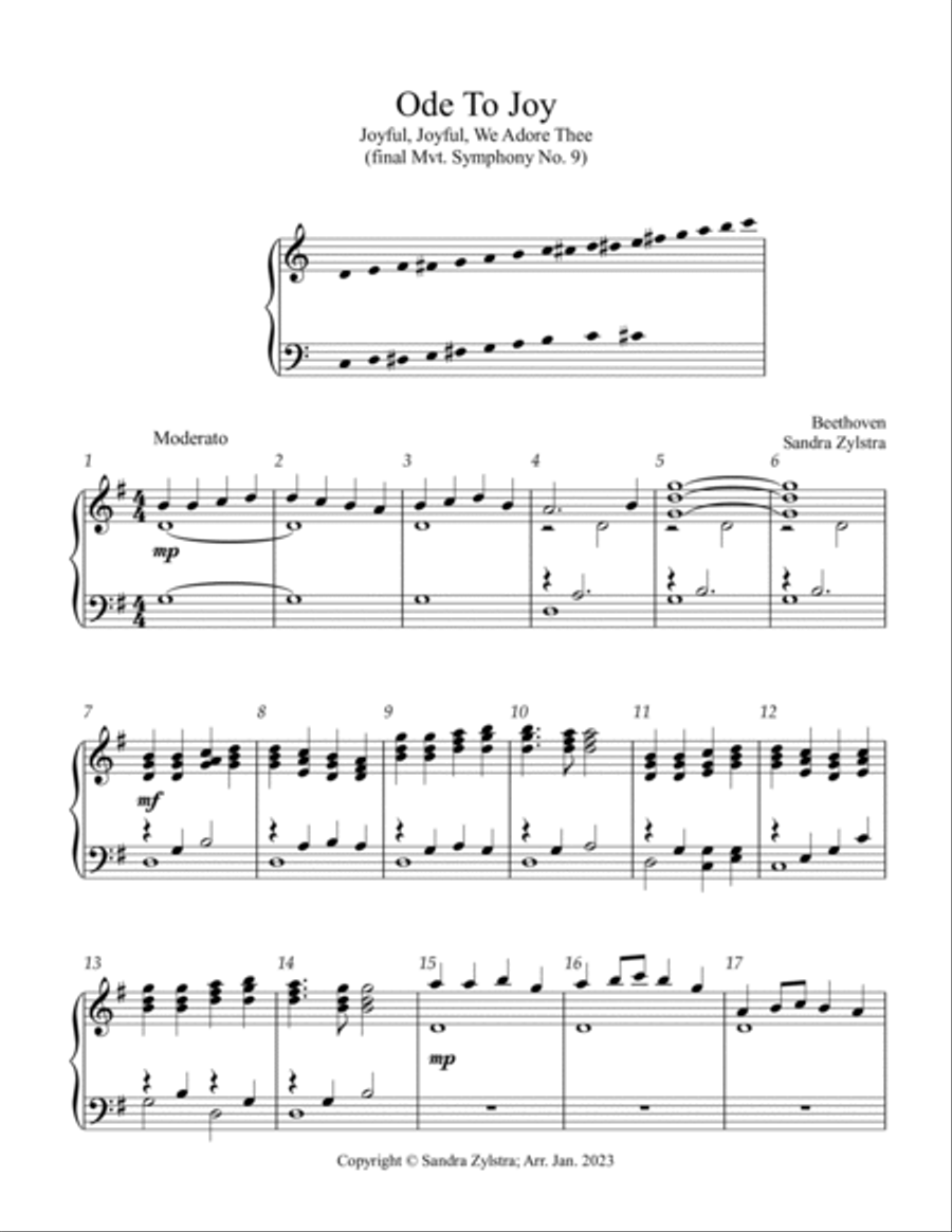 Ode To Joy (Joyful, Joyful We Adore Thee) (3 octave handbells) 3-Octaves scores gallery preview page 2