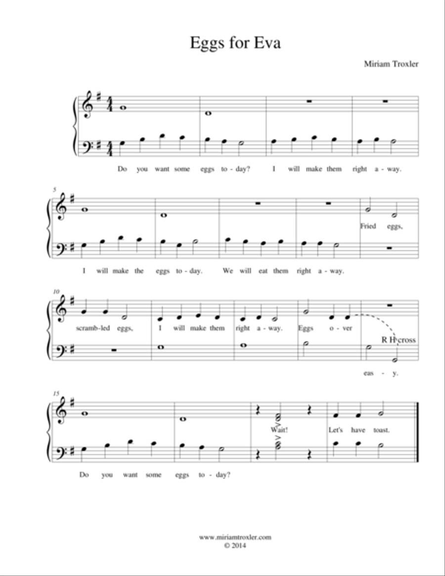 Eggs for Eva Eggs for Eva Easy Piano scores gallery preview page 1