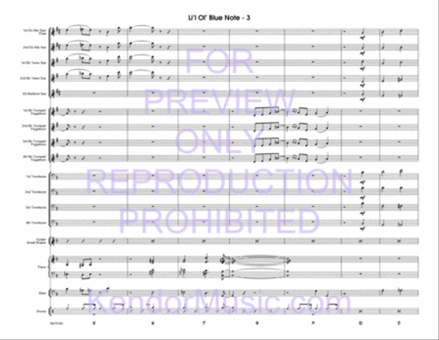 Li'l Ol' Blue Note (Full Score) Jazz Ensemble scores gallery preview page 4