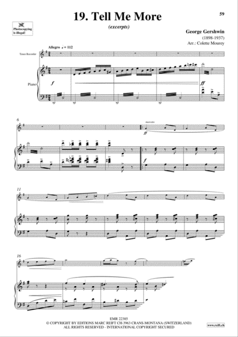 Gershwin 20 Greatest Hits Tenor Recorder scores gallery preview page 21