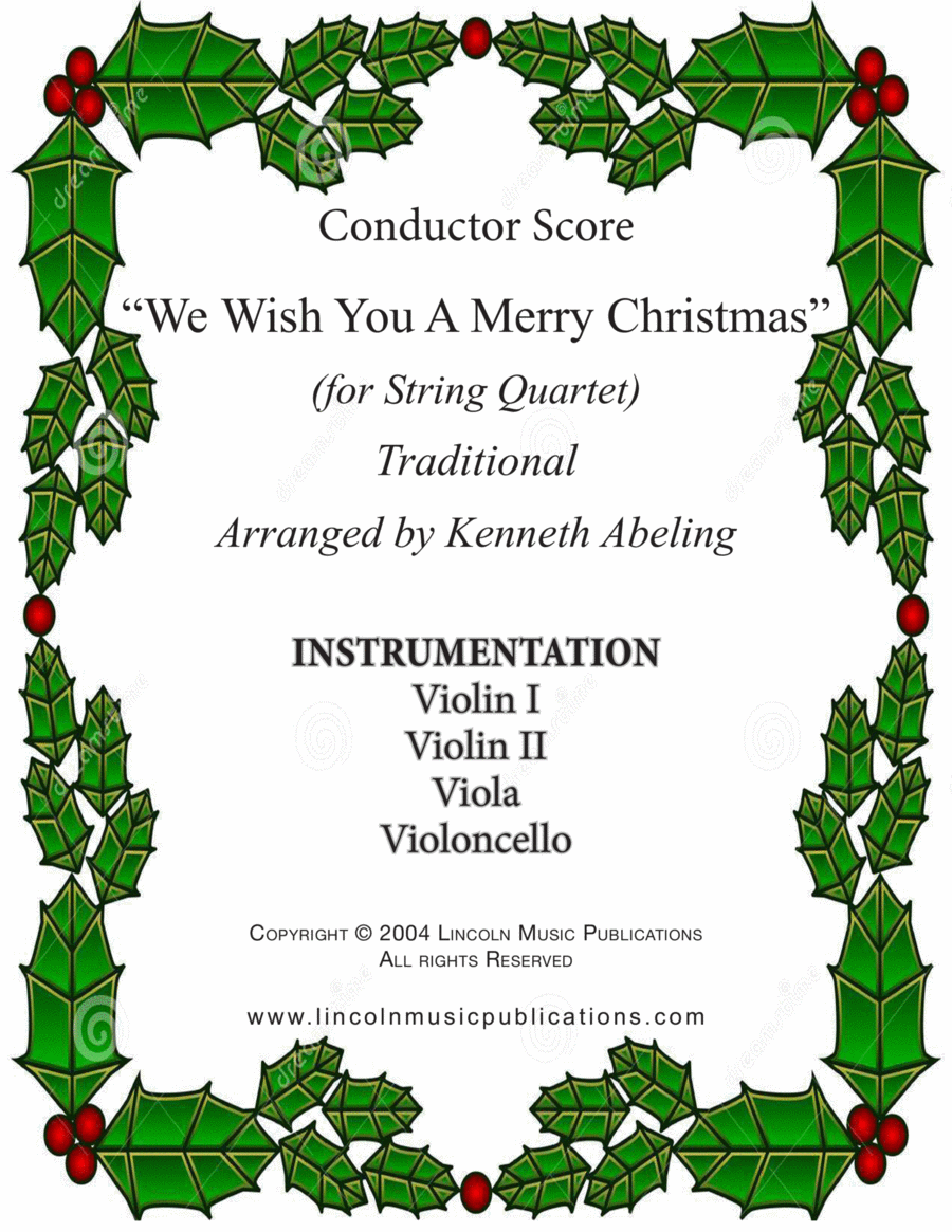 We Wish You a Merry Christmas (for String Quartet) image number null