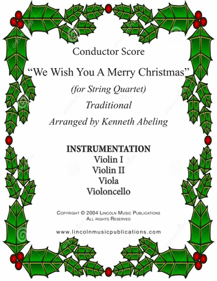 Book cover for We Wish You a Merry Christmas (for String Quartet)