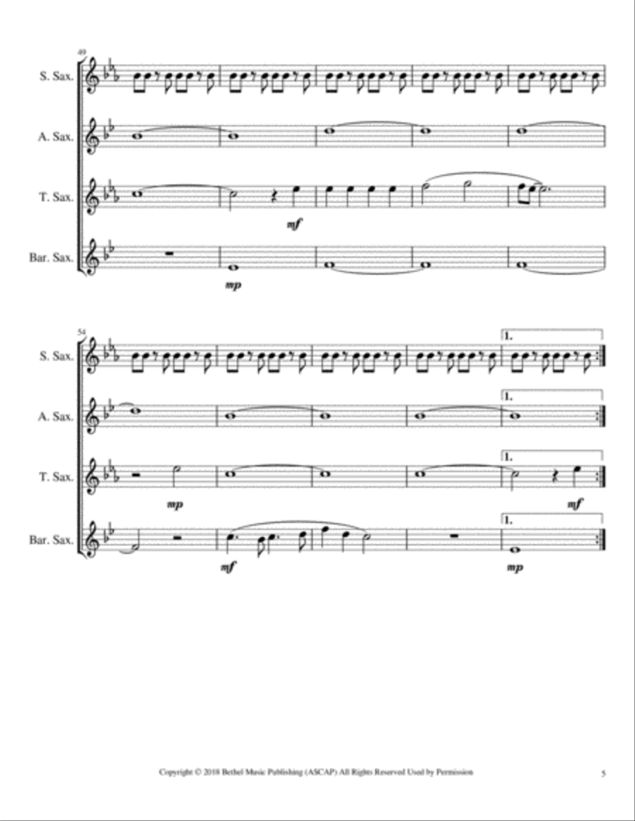 Raise A Hallelujah Raise A Hallelujah Woodwind Quartet scores gallery preview page 5