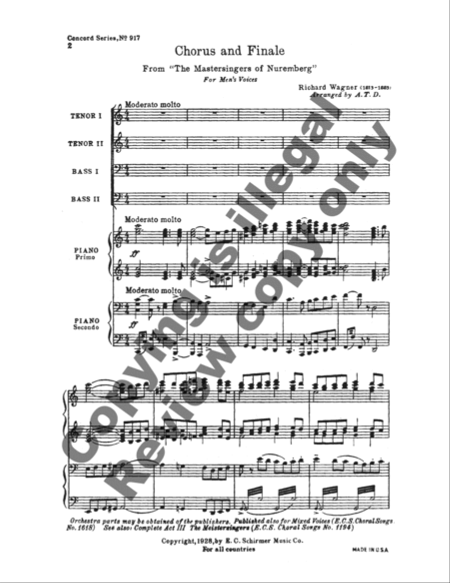 Die Meistersinger: Chorus & Finale TTBB scores gallery preview page 3