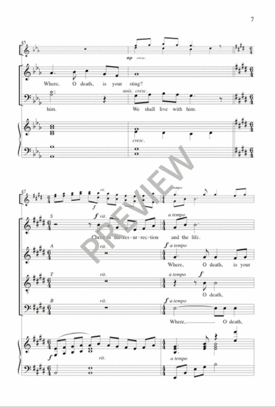 Where, O Death, Is Your Victory? 4-Part scores gallery preview page 7