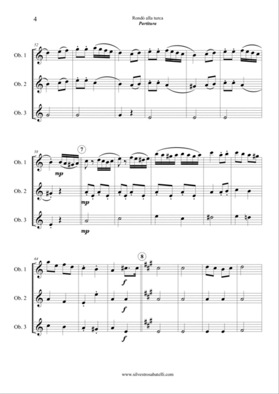 Rondò alla turca - Turkish March Woodwind Trio scores gallery preview page 5