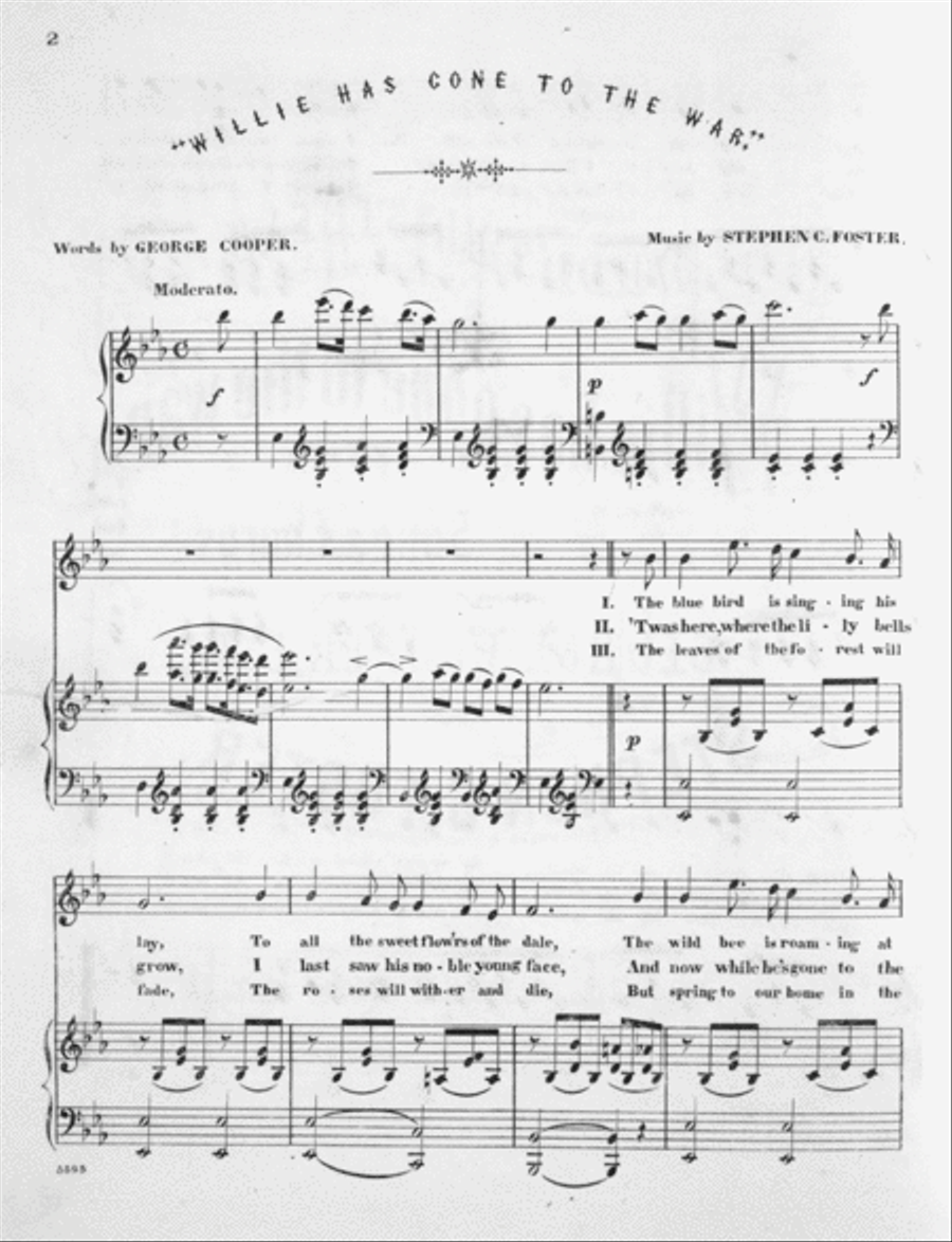 Willie Has Gone To The War. Song & Chorus 4-Part scores gallery preview page 2