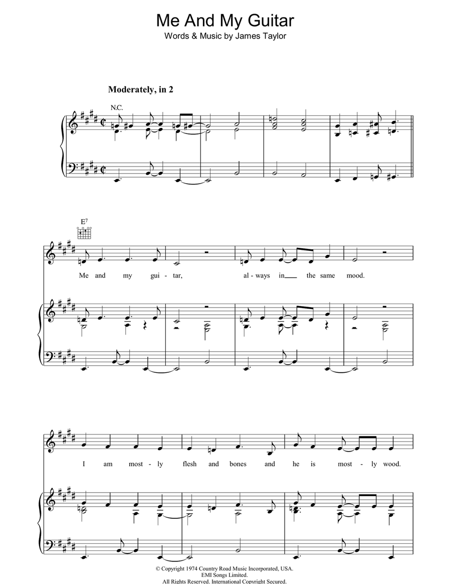 Me And My Guitar Me And My Guitar Piano, Vocal, Guitar scores gallery preview page 1