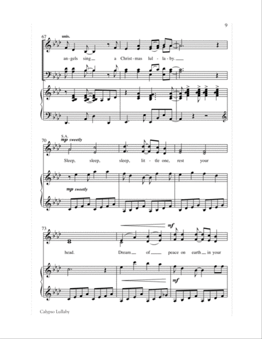 Calypso Lullaby Choir scores gallery preview page 9