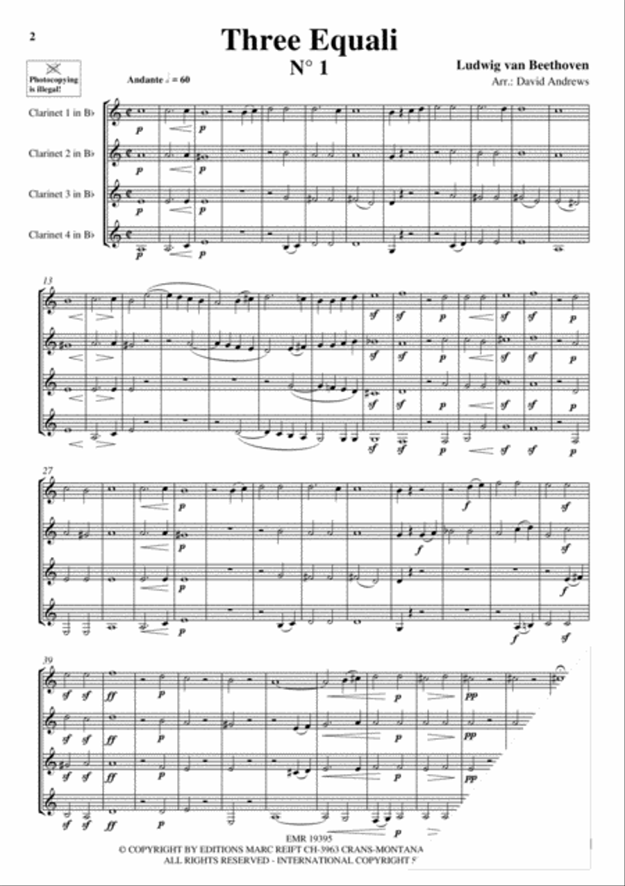 Three Equali Three Equali Clarinet Quartet scores gallery preview page 3